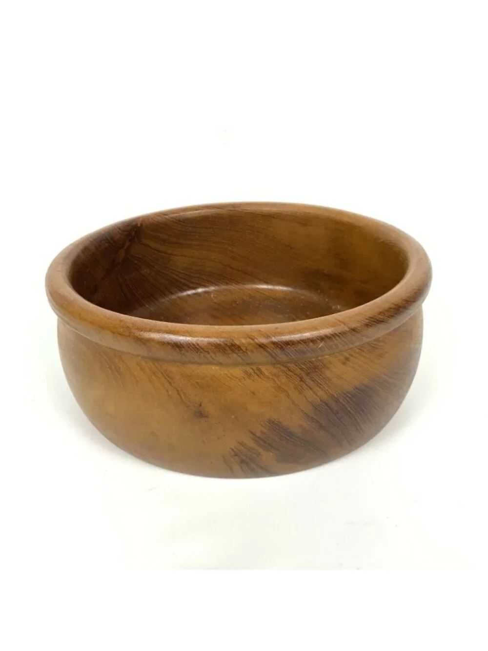 Decorative Wood Fruit Bowl Medium Brown 9.5 inch Diameter Farmhouse Boho Style
